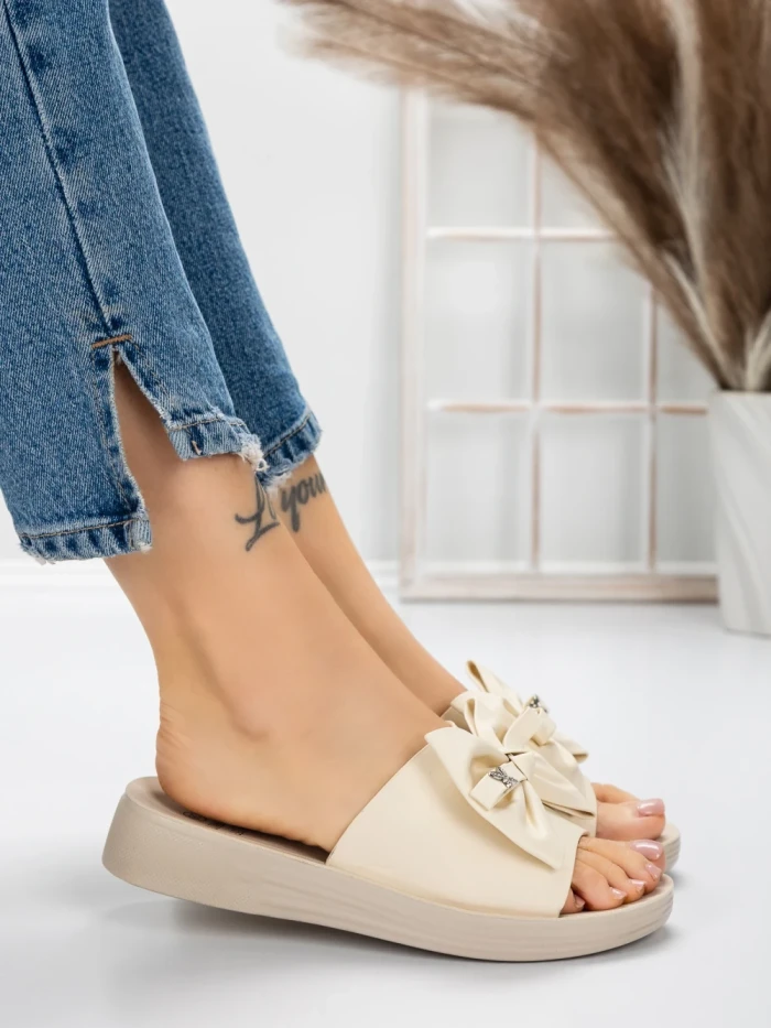 Papuci Dama cu Talpa Joasa 5XJ57 BEIGE | MEI