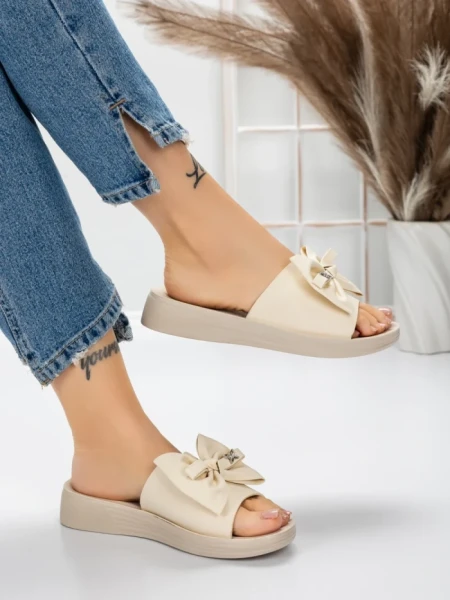 Papuci Dama cu Talpa Joasa 5XJ57 BEIGE | MEI
