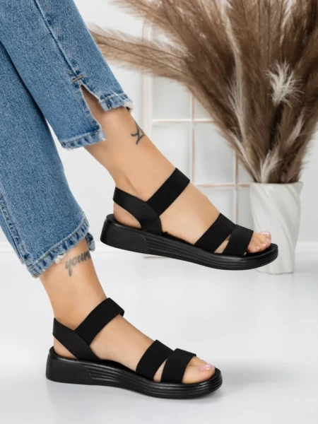 Sandale Dama cu Talpa Joasa 5XJ65 BLACK | MEI