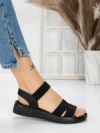 Sandale Dama cu Talpa Joasa 5XJ65 BLACK | MEI