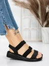 Sandale Dama cu Talpa Joasa 5XJ66 BLACK | MEI