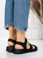 Sandale Dama cu Talpa Joasa 5XJ66 BLACK | MEI