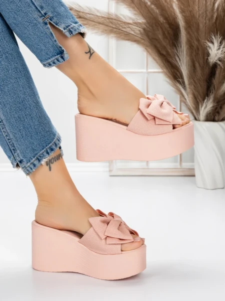 Papuci Dama cu Platforma 5WL8 PINK | MEI