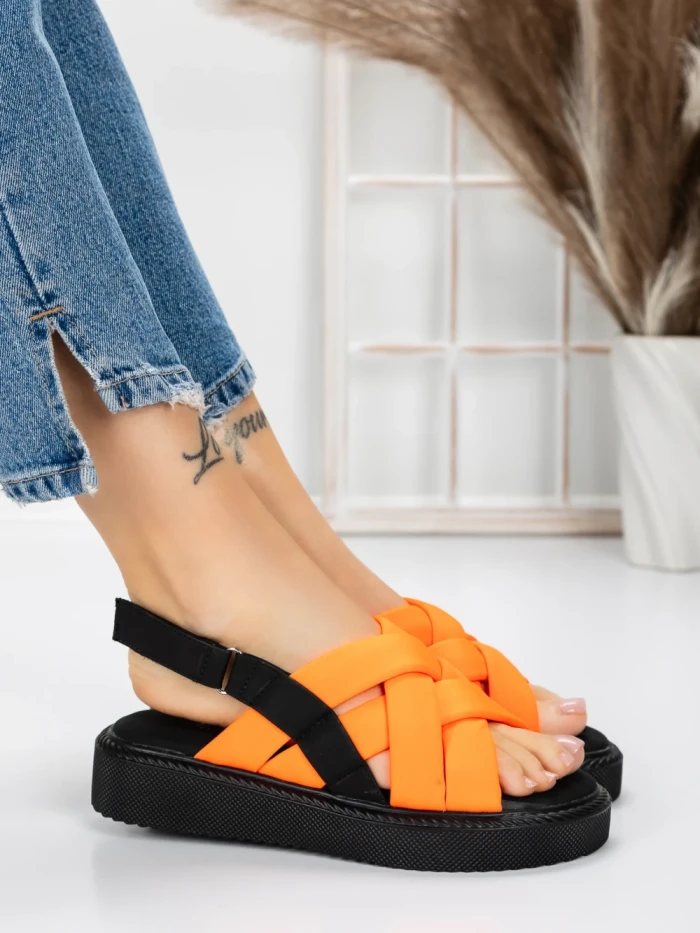Sandale Dama cu Talpa Joasa 5H17 ORANGE | MEI