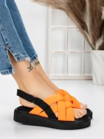 Sandale Dama cu Talpa Joasa 5H17 ORANGE | MEI