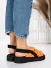 Sandale Dama cu Talpa Joasa 5H17 ORANGE | MEI