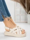 Sandale Dama cu Talpa Joasa 5H17 BEIGE | MEI