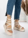 Sandale Dama cu Platforma 5HXS16 BEIGE | MEI
