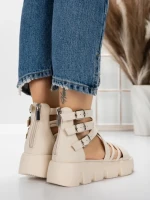 Sandale Dama cu Platforma 5HXS16 BEIGE | MEI