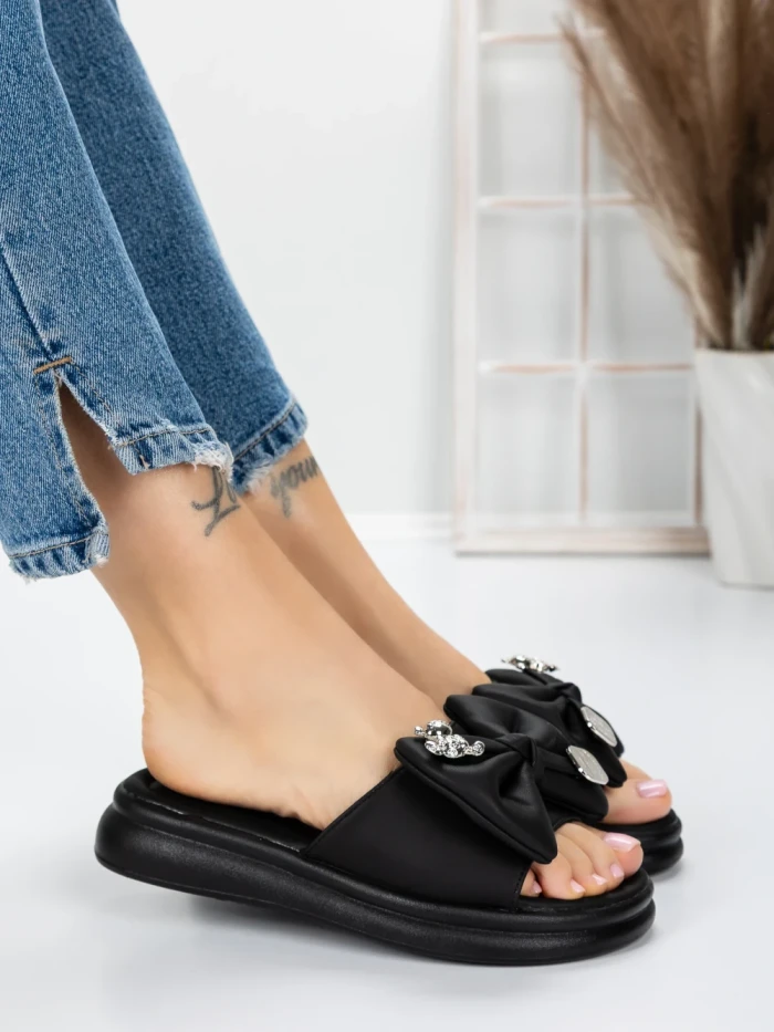 Papuci Dama cu Talpa Joasa 5WL21 BLACK | MEI