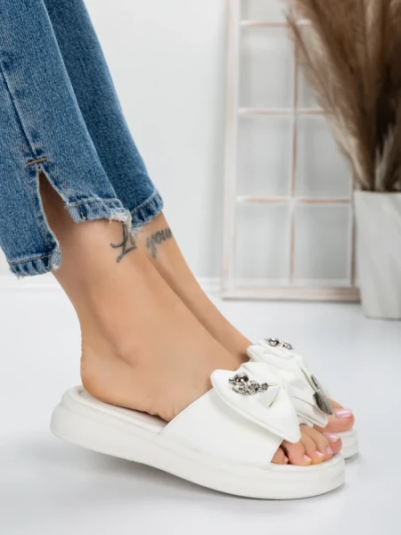 Papuci Dama cu Talpa Joasa 5WL21 WHITE | MEI