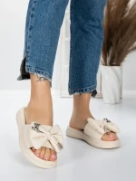 Papuci Dama cu Talpa Joasa 5WL21 BEIGE | MEI