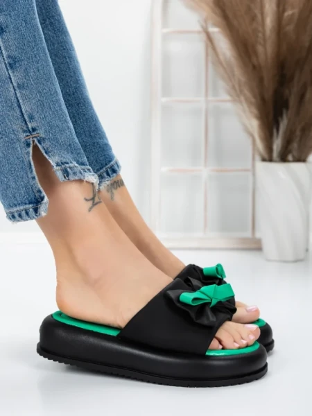 Papuci Dama cu Talpa Joasa 3AW310 BLACK | MEI