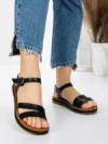 Sandale Dama cu Talpa Joasa 3GZ37 BLACK | MEI