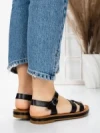 Sandale Dama cu Talpa Joasa 3GZ37 BLACK | MEI