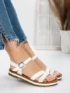Sandale Dama cu Talpa Joasa 3GZ37 WHITE | MEI