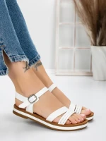 Sandale Dama cu Talpa Joasa 3GZ37 WHITE | MEI