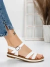 Sandale Dama cu Talpa Joasa 3GZ37 WHITE | MEI