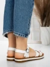 Sandale Dama cu Talpa Joasa 3GZ37 WHITE | MEI