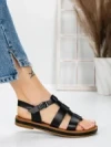 Sandale Dama cu Talpa Joasa 3GZ38 BLACK | MEI