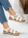 Sandale Dama cu Talpa Joasa 3GZ38 WHITE | MEI