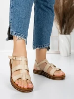 Sandale Dama cu Talpa Joasa 3GZ38 BEIGE | MEI