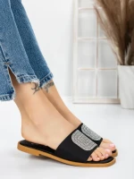 Papuci Dama cu Talpa Joasa 3AW308 BLACK | MEI