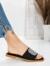 Papuci Dama cu Talpa Joasa 3AW308 BLACK | MEI