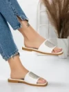 Papuci Dama cu Talpa Joasa 3AW308 WHITE | MEI