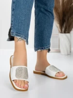 Papuci Dama cu Talpa Joasa 3AW308 WHITE | MEI