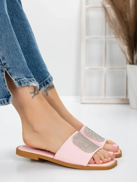 Papuci Dama cu Talpa Joasa 3AW308 PINK | MEI