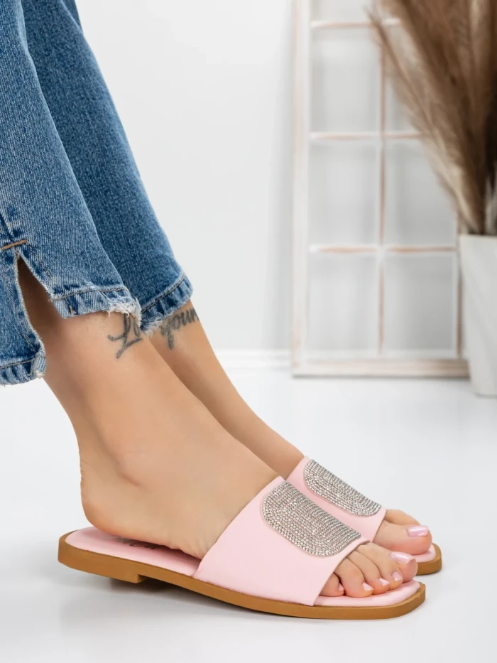 Papuci Dama cu Talpa Joasa 3AW308 PINK | MEI