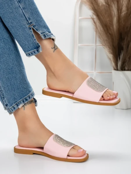 Papuci Dama cu Talpa Joasa 3AW308 PINK | MEI