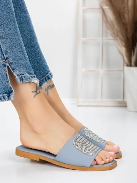 Papuci Dama cu Talpa Joasa 3AW308 BLUE | MEI