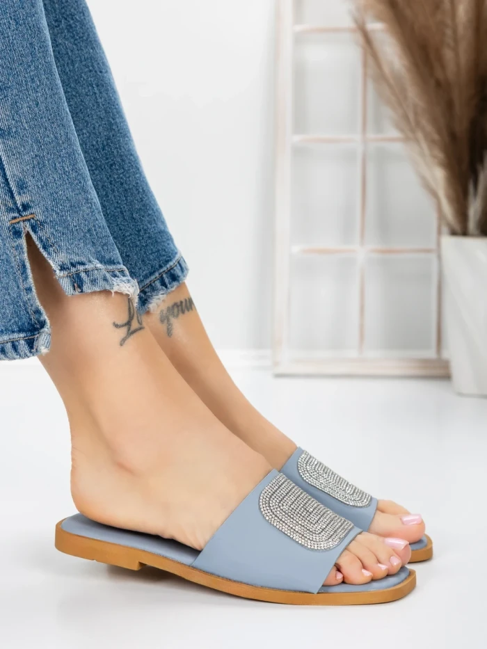 Papuci Dama cu Talpa Joasa 3AW308 BLUE | MEI