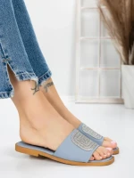 Papuci Dama cu Talpa Joasa 3AW308 BLUE | MEI