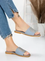 Papuci Dama cu Talpa Joasa 3AW308 BLUE | MEI
