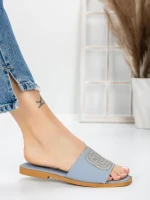 Papuci Dama cu Talpa Joasa 3AW308 BLUE | MEI