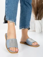 Papuci Dama cu Talpa Joasa 3AW308 BLUE | MEI