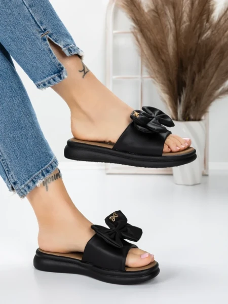Papuci Dama cu Talpa Joasa 3AW311 BLACK | MEI