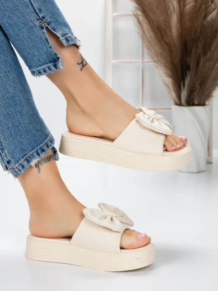 Papuci Dama cu Talpa Joasa 3AW319 BEIGE | MEI