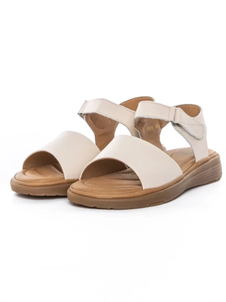 Sandale Dama din piele naturala 53301 CREAM | BERLINER