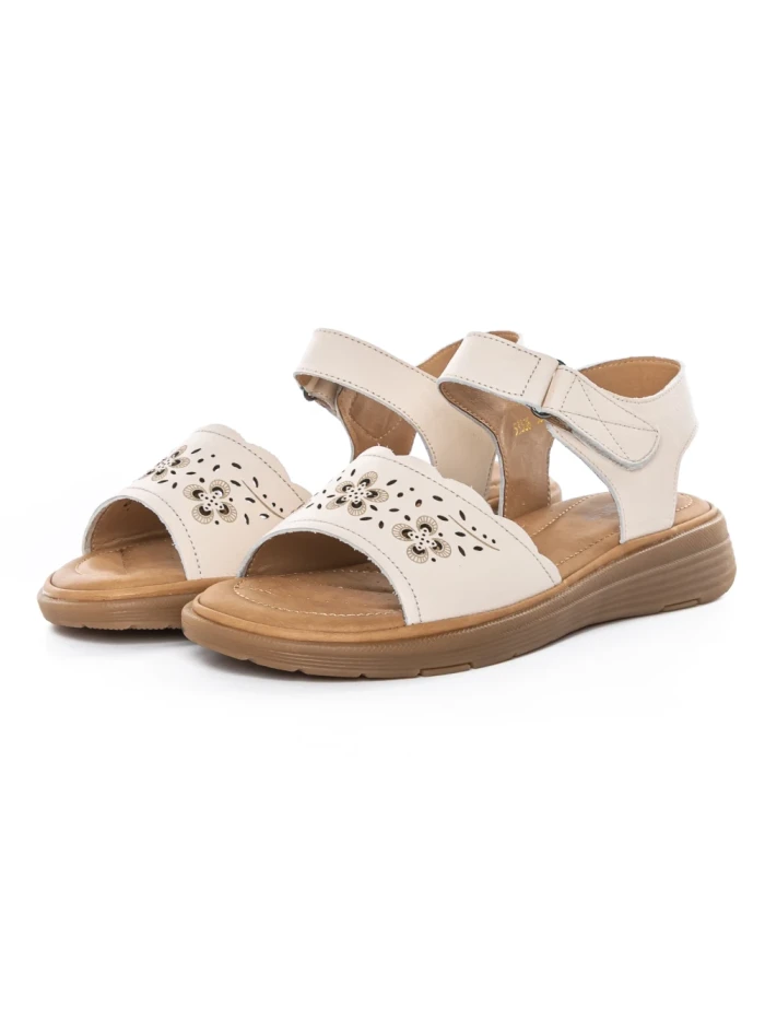Sandale Dama din piele naturala 53308 CREAM | BERLINER