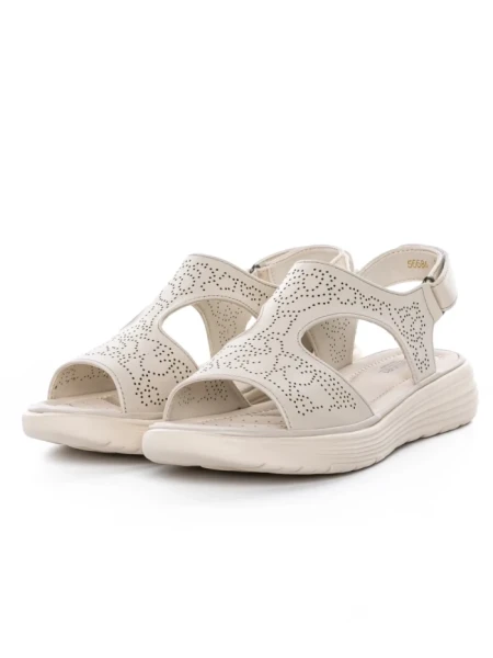 Sandale Dama din piele naturala 56686 CREAM | BERLINER