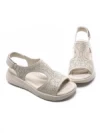 Sandale Dama din piele naturala 56686 CREAM | BERLINER