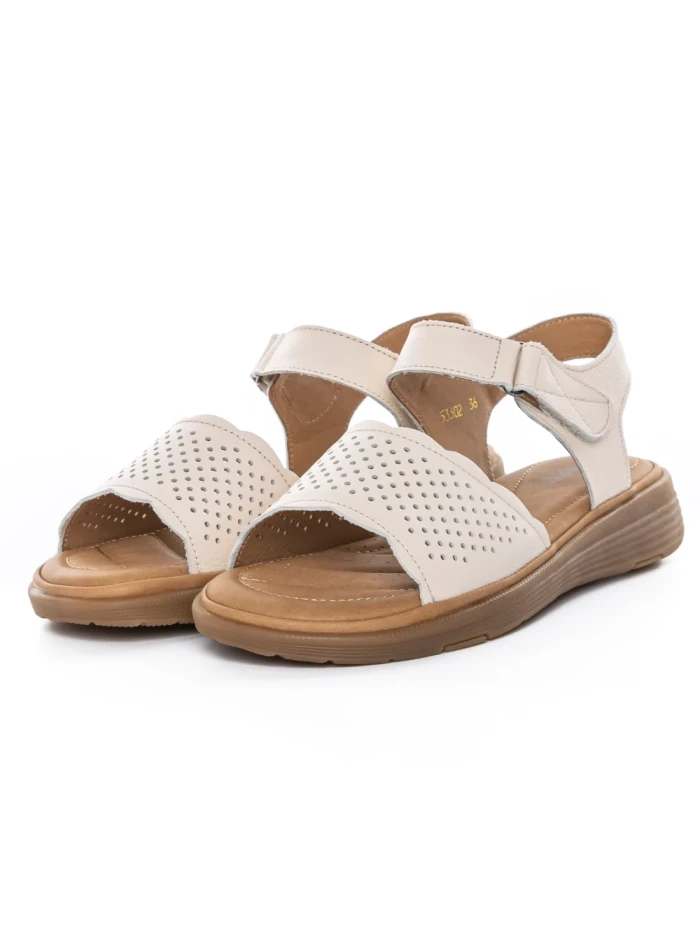 Sandale Dama din piele naturala 53302 CREAM | BERLINER