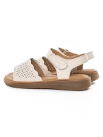 Sandale Dama din piele naturala 53302 CREAM | BERLINER