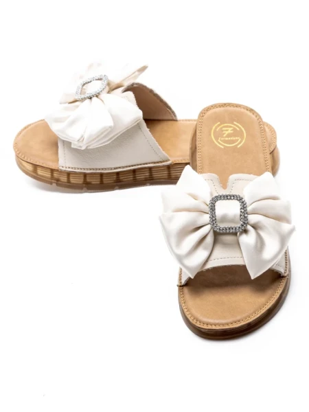 Papuci Dama din piele naturala 49005 CREAM | FORMAZIONE