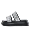 Papuci Dama cu Talpa Joasa 888-2 BLACK-SILVER | FASHION