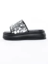 Papuci Dama cu Talpa Joasa 999-1 BLACK-SILVER | FASHION